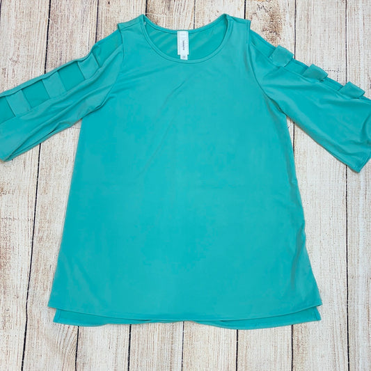 Honeyme Mint Cold Shoulder Top