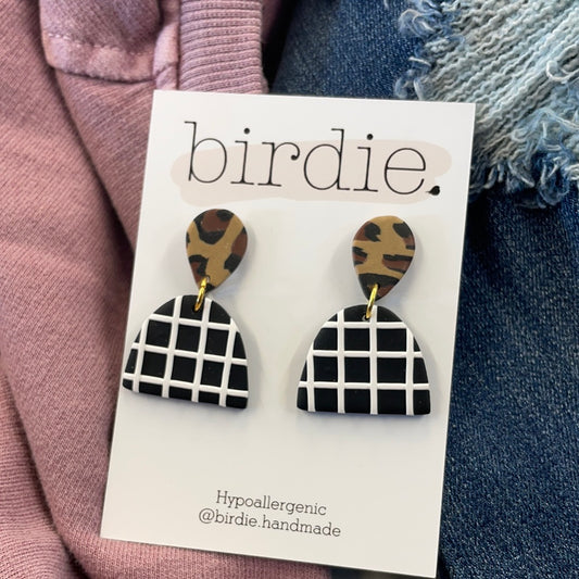 Birdie Oreo Leopard Earrings