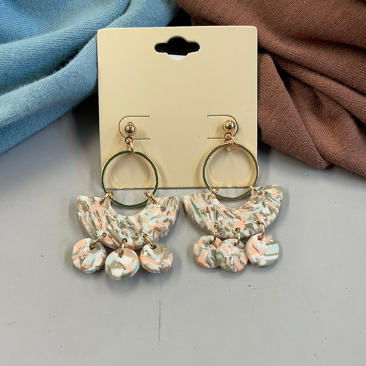 Mint Speckled Dangle Earrings