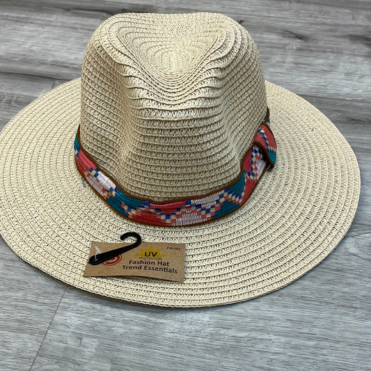 Straw Hat with Ribbon