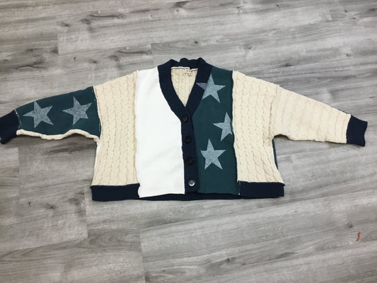 POL Star Color Block Cropped Cardigan