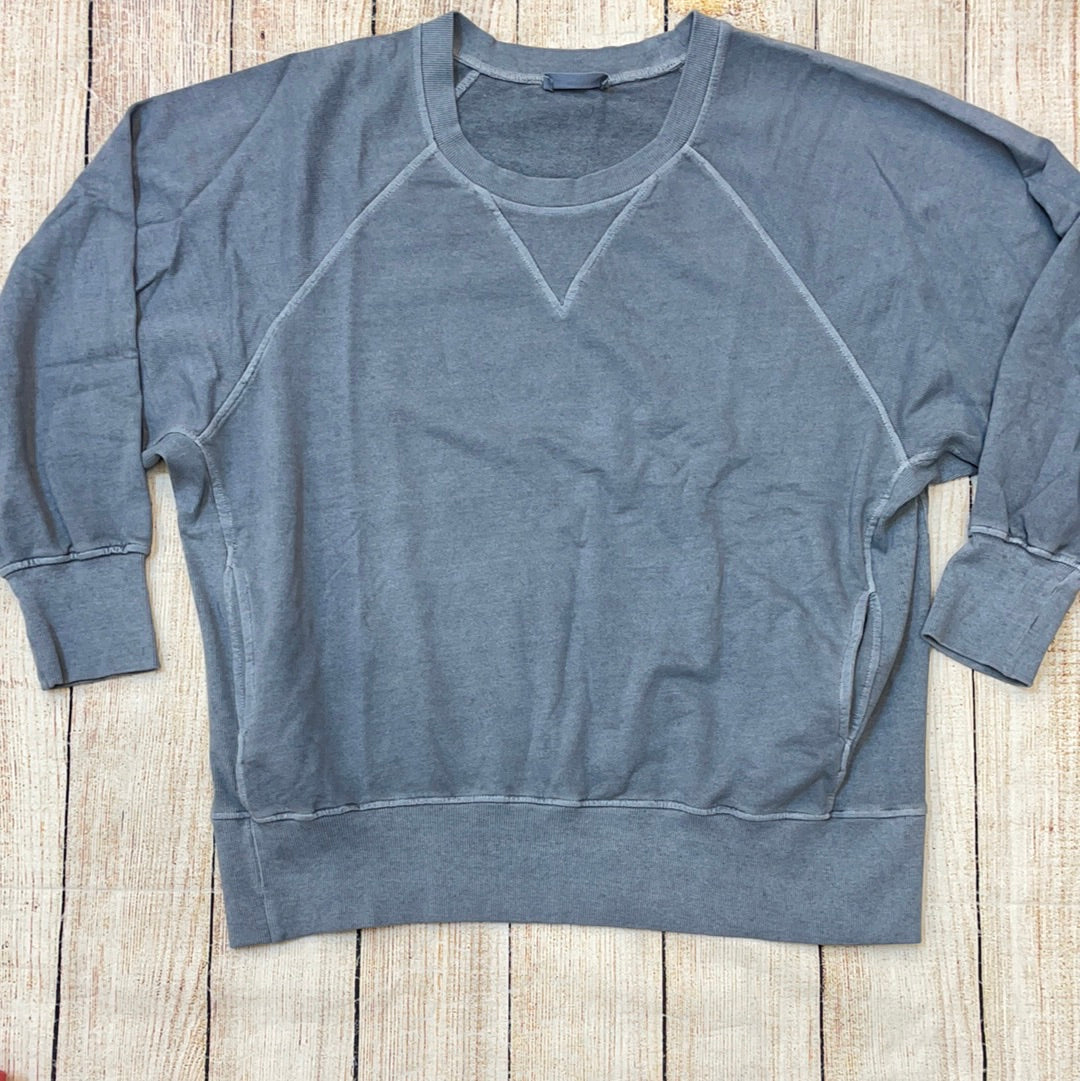 Zenana Pigment Dyed Crewneck Pullover With Pockets