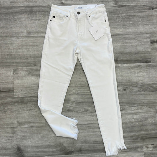 Kancan White Distressed Hem Jeans