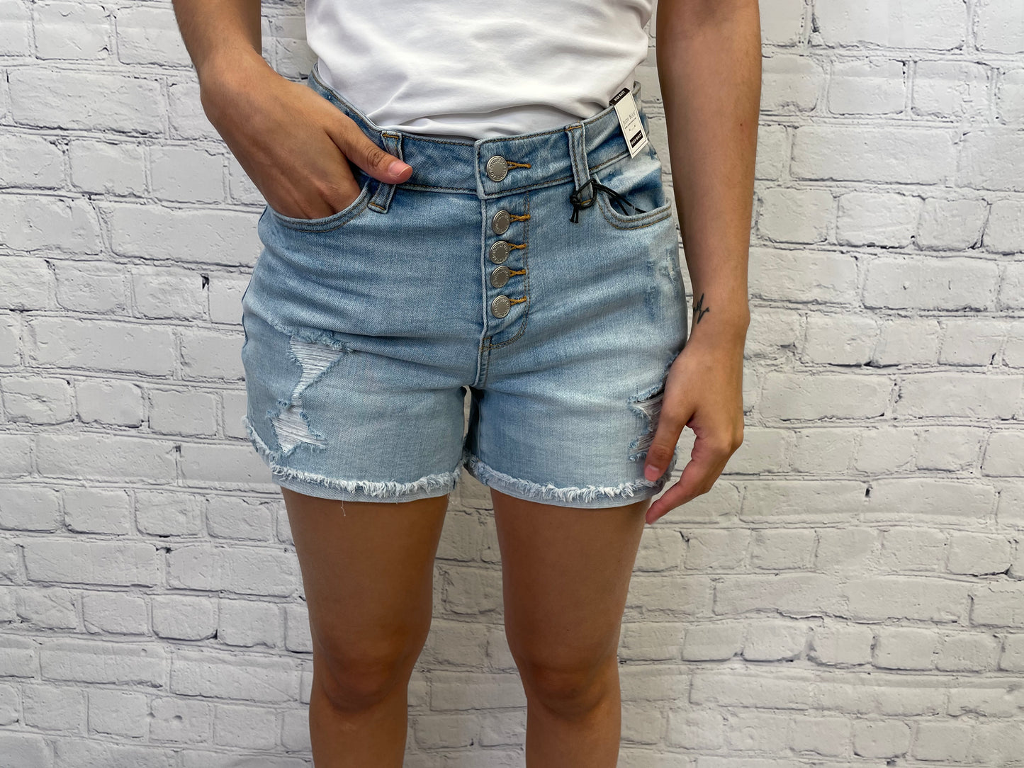 Judy Blue Hi-Waisted Buttonfly Destroyed Cuffed Shorts