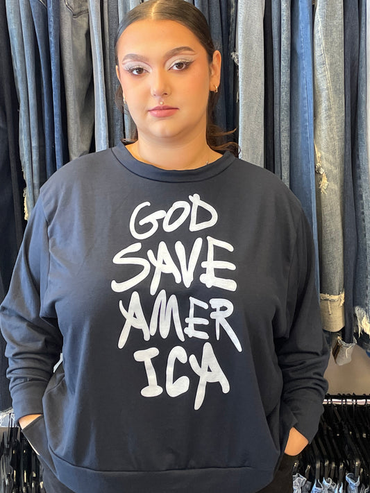 Sew In Love God Save America pullover