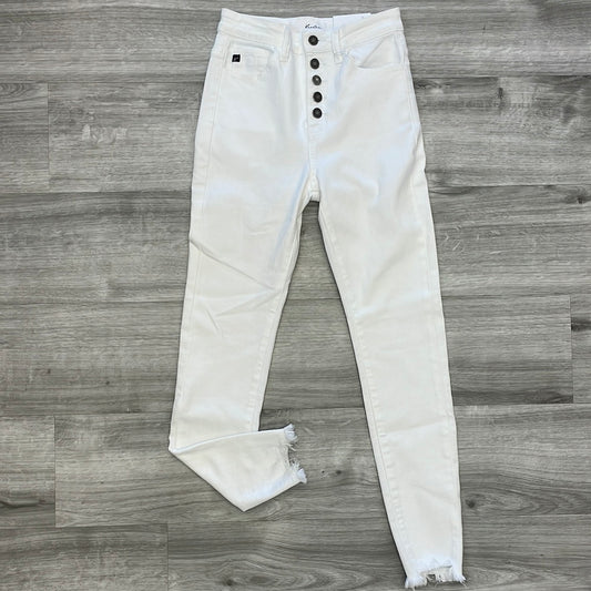 Kancan Buttonfly White Distressed Bottoms