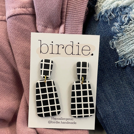 Birdie Oreo Dual Rectangle Earrings