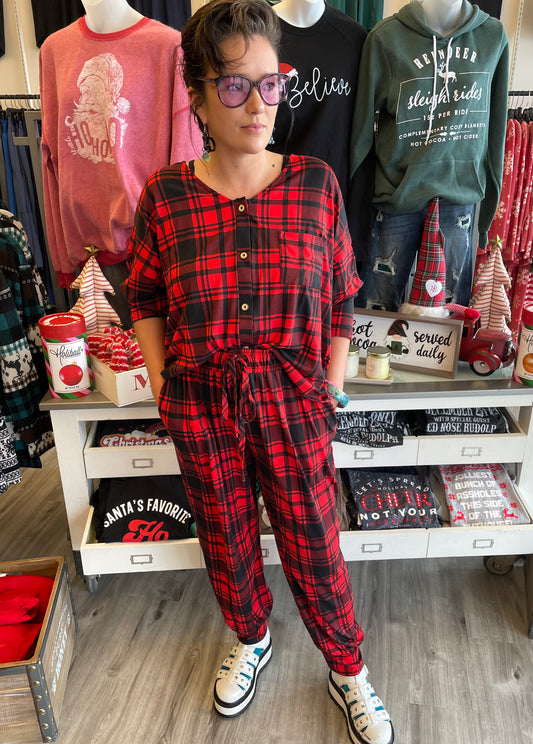 White Birch Plaid PJ Set