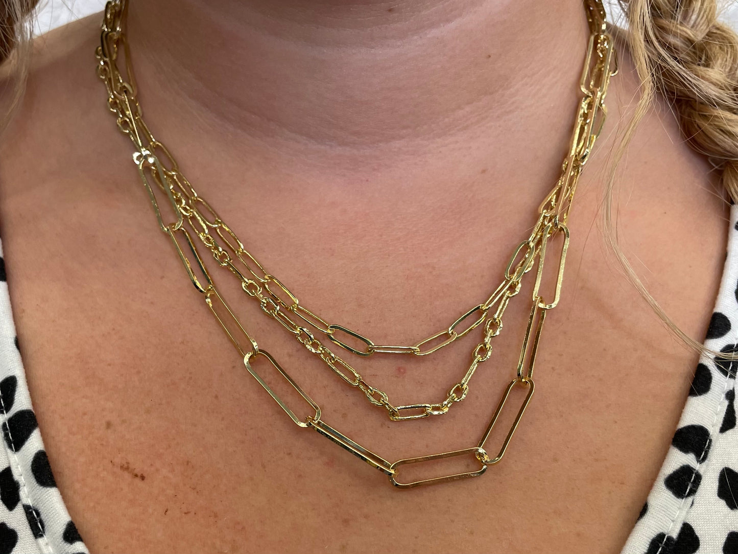 Caroline Hill Layered Paperclip Gold Necklace