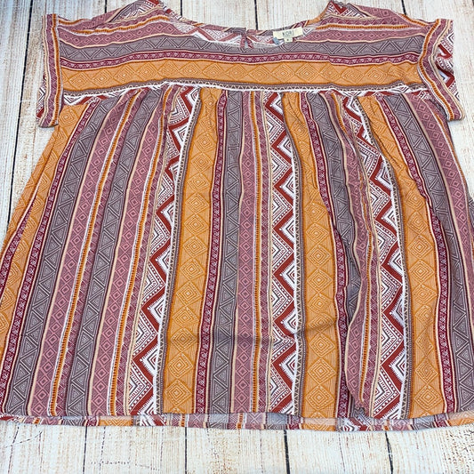 Kori America Tribal Print Pleated Top