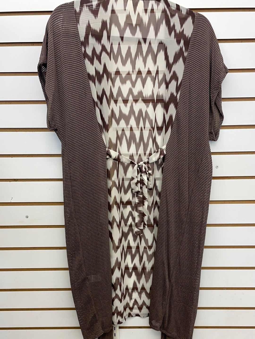 Vocal Cap Sleeve Cardigan with Chevron Back