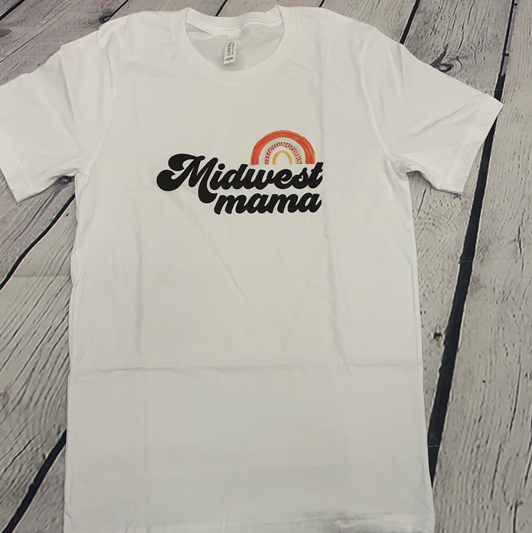 Bella Canvas Midwest Mama Rainbow Graphic Tee