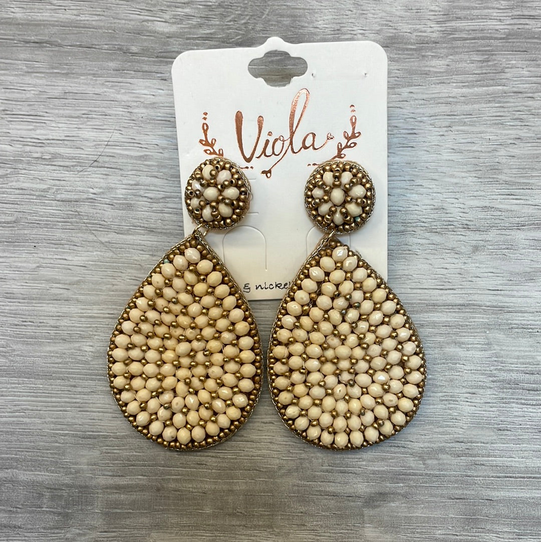Viola Beaded Teardrop Earrings
