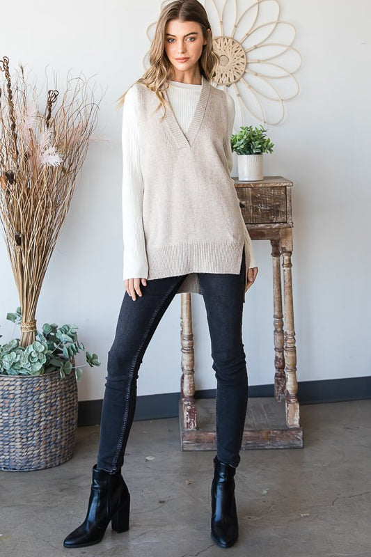 Heimish Sleeveless V Neck Vest