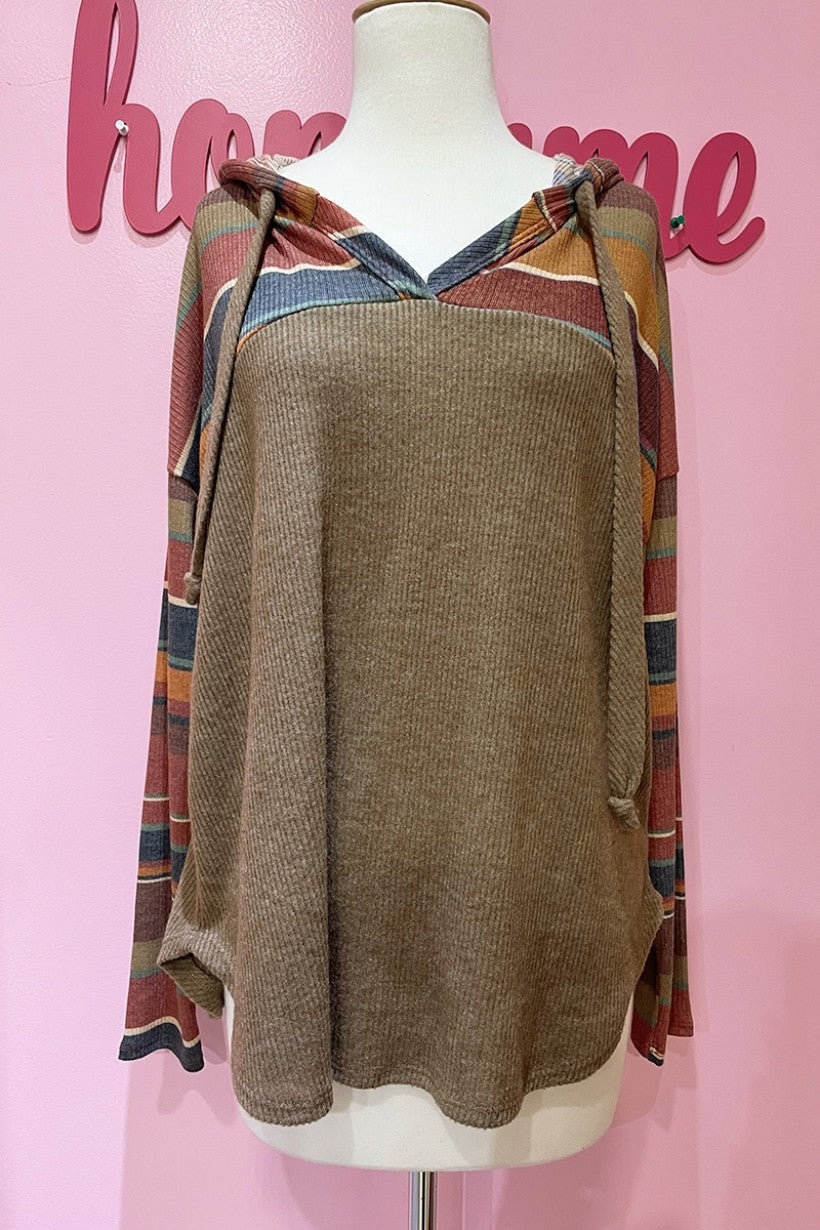 Honeyme Long Sleeve Olive Hoodie