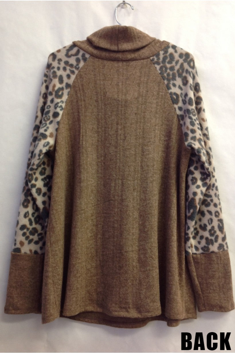 Honeyme Turtle Neck Long Sleeve W/Button detail
